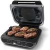 imageNinja Foodi 5 In 1 Indoor Grill and Air Fryer with Surround Searing Removable Grill Gate Crisper Basket Cooking Pot and Smoke Control System