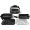 imageNinja Foodi 5 In 1 Indoor Grill and Air Fryer with Surround Searing Removable Grill Gate Crisper Basket Cooking Pot and Smoke Control System