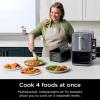 imageNinja SL400 DoubleStack XL 2Basket Air Fryer Cooks 4 Foods at Once Compact Design 10 QT 4in1 Smart Finish ampamp Match Cook Air Fry Broil Bake Easy Meals Easy Clean Grey Renewed
