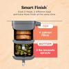imageNinja SL400 DoubleStack XL 2Basket Air Fryer Cooks 4 Foods at Once Compact Design 10 QT 4in1 Smart Finish ampamp Match Cook Air Fry Broil Bake Easy Meals Easy Clean Grey Renewed