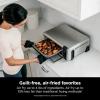 imageNinja SP080 Foodi Digital Air Fry Countertop Oven with 6in1 Functionality Flip Up ampamp Away Capability for Storage Space with Air Fry Basket Wire Rack Sheet Pan ampamp Crumb Tray Silver Renewed