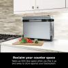 imageNinja SP080 Foodi Digital Air Fry Countertop Oven with 6in1 Functionality Flip Up ampamp Away Capability for Storage Space with Air Fry Basket Wire Rack Sheet Pan ampamp Crumb Tray Silver Renewed