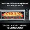 imageNinja SP080 Foodi Digital Air Fry Countertop Oven with 6in1 Functionality Flip Up ampamp Away Capability for Storage Space with Air Fry Basket Wire Rack Sheet Pan ampamp Crumb Tray Silver Renewed