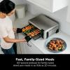 imageNinja SP080 Foodi Digital Air Fry Countertop Oven with 6in1 Functionality Flip Up ampamp Away Capability for Storage Space with Air Fry Basket Wire Rack Sheet Pan ampamp Crumb Tray Silver Renewed