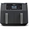 imageNinja DZ201 Foodi 8 Quart 6in1 DualZone 2Basket Air Fryer with 2 Independent Frying Baskets Match Cook ampamp Smart Finish to Roast Broil Dehydrate ampamp More for Quick Easy Meals Grey Renewed