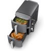 imageNinja DoubleStack XL 2Basket Air Fryer Smart Cook System DoubleStack Technology Cooks 4 Foods at Once 10 QT 6in1 Air Fry Broil Bake Easy Meals Easy CleanGrey SL401 Renewed10 QT