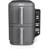 imageNinja SL400 DoubleStack XL 2Basket Air Fryer Cooks 4 Foods at Once Compact Design 10 QT 4in1 Smart Finish ampamp Match Cook Air Fry Broil Bake Easy Meals Easy Clean Grey Renewed