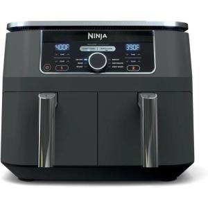 imageNinja AD150 Foodi 8 Quart 6in1 DualZone 2Basket Air Fryer with 2 Independent Frying Baskets Match Cook ampamp Smart Finish to Roast Broil Dehydrate ampamp More for Quick Easy Meals Black Renewed