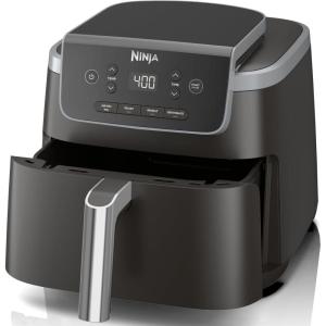 imageNinja Air Fryer Pro 4in1 with 5 QT Capacity Air Fry Roast Reheat Dehydrate Air Crisp Technology with 400F crispy results in just minutes Nonstick Basket ampamp Crisper Plate Grey AF141 RenewedBlack