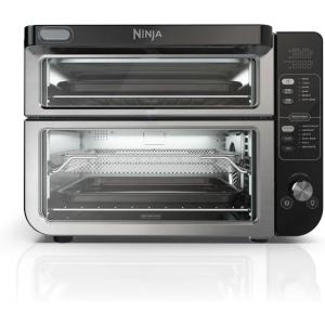 imageNinja DCT401 12in1 Double Oven with FlexDoor FlavorSeal ampamp Smart Finish Rapid Top Convection and Air Fry Bottom Bake Roast Toast Air Fry Pizza and More Stainless Steel RenewedStainless Steel