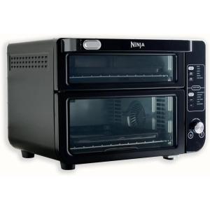 imageNinja DCT401 12in1 Double Oven with FlexDoor FlavorSeal ampamp Smart Finish Rapid Top Convection and Air Fry Bottom Bake Roast Toast Air Fry Pizza and More Stainless Steel RenewedBlack