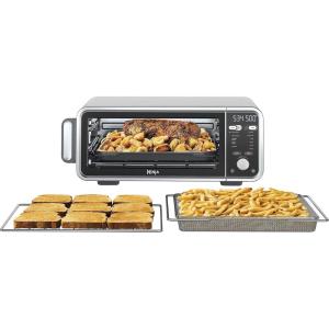 imageNinja FT301 Dual Heat Air Fry Countertop 11in1 Convection Toaster Oven with Extended Height XL Capacity Flip Up ampamp Away Capability for Storage Space Silver Renewed
