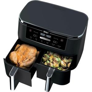 imageNinja RAD300CO Foodi 6in1 10qt XL 2Basket Air Fryer with DualZone Technology Black  Certified Refurbished