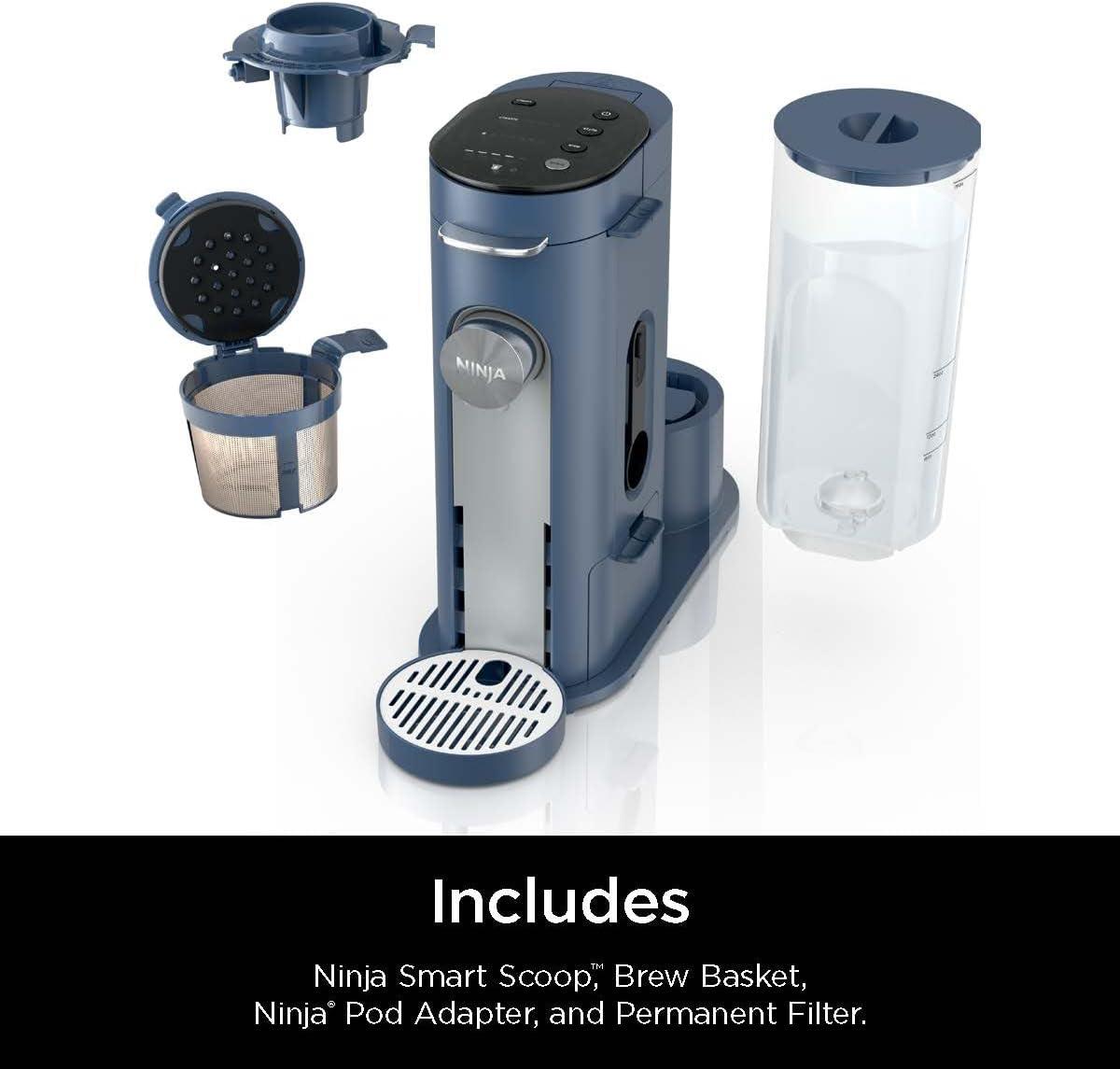 imageNinja Pods ampamp Grounds SingleServe Coffee Maker KCup Pod Compatible 56oz Reservoir 6oz Cup to 24oz Travel Mug Brew Sizes Iced Coffee Maker Blue PB041BLNavy