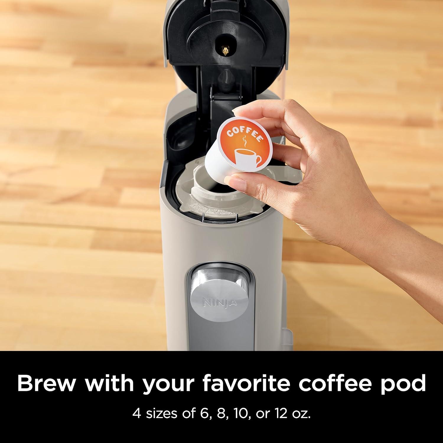 imageNinja Pods ampamp Grounds SingleServe Coffee Maker KCup Pod Compatible 56oz Reservoir 6oz Cup to 24oz Travel Mug Brew Sizes Iced Coffee Maker Blue PB041BLStone