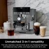 imageNinja Luxe Caf Pro Series Espresso Machine Drip Coffee Cold Brew Hot Water Integrated Tamper Builtin Grinder HandsFree Frother for Cappuccinos Lattes Americanos Dairy or NonDairy ES701Gunmetal