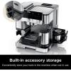 imageNinja Luxe Caf Pro Series Espresso Machine Drip Coffee Cold Brew Hot Water Integrated Tamper Builtin Grinder HandsFree Frother for Cappuccinos Lattes Americanos Dairy or NonDairy ES701Stainless Steel