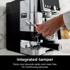 imageNinja Luxe Caf Pro Series Espresso Machine Drip Coffee Cold Brew Hot Water Integrated Tamper Builtin Grinder HandsFree Frother for Cappuccinos Lattes Americanos Dairy or NonDairy ES701Stainless Steel