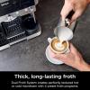 imageNinja Luxe Caf Pro Series Espresso Machine Drip Coffee Cold Brew Hot Water Integrated Tamper Builtin Grinder HandsFree Frother for Cappuccinos Lattes Americanos Dairy or NonDairy ES701Stainless Steel