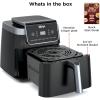 imageNinja  Air Fryer  5 QT Capacity  5in1 Air Fry Bake Roast Reheat ampamp Dehydrate  Air Crisp Technology  Nonstick Basket ampamp Crisper Plate  Grey  AF142Black