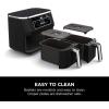 imageNinja DZ100 Foodi 4in1 8qt 2Basket Air Fryer with DualZone Technology DZ100 8qt BLACK Renewed
