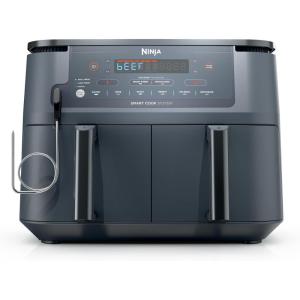 imageNinja Air Fryer Thermometer Roast Bake Air Fry Crisps Broil Reheats Keep Warm 10in1 Fries Frozen Food Veggies and Meat Quick Meals Healthy Meals Less Oil 10 QT Cyberspace DZ550GY