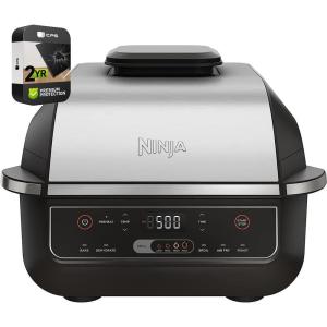 imageNinja EG201 Foodi 6in1 Indoor Grill and 4Quart Air Fryer Renewed Bundle with 2 YR CPS Enhanced Protection Pack