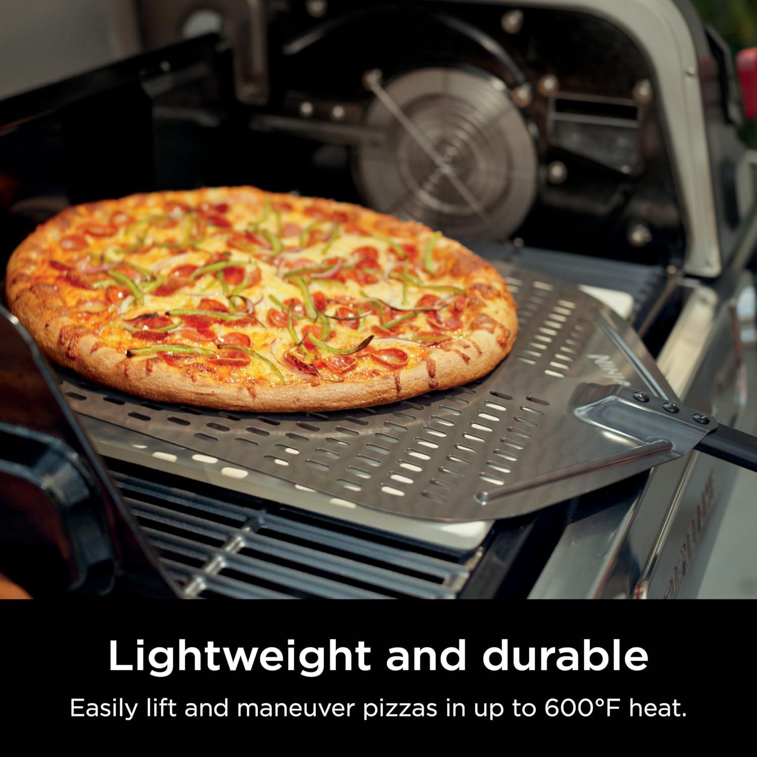 imageNinja FlexFlame Upgrades 16 Perforated Pizza Peel Lightweight Durable Aluminum HeatSafe up to 600F XL Surface XSKXLPIZAPEL