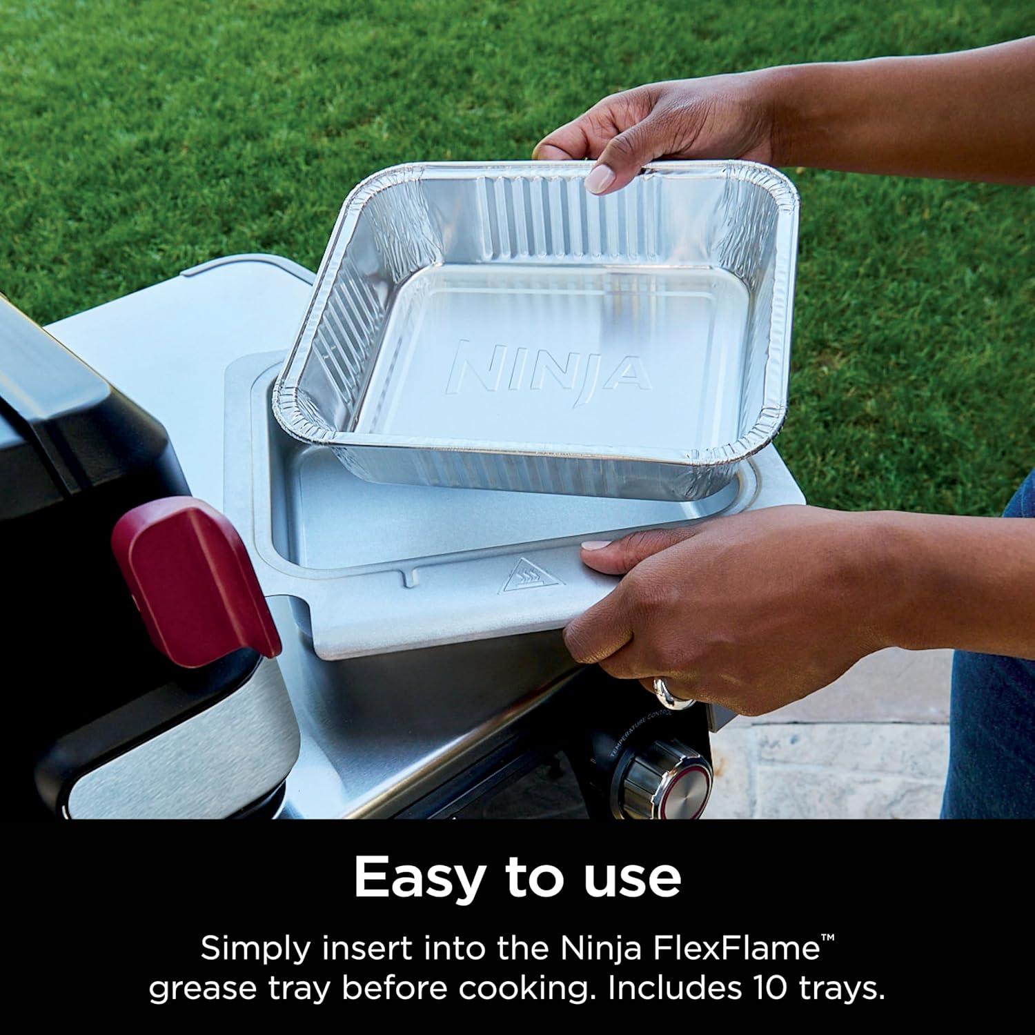 imageNinja FlexFlame Upgrades Grease Tray Liners Durable Aluminum Disposable Drip Pans HassleFree Cleanup Set of 10 Compatible with PG300 Series XSKGRSTRAYLNR