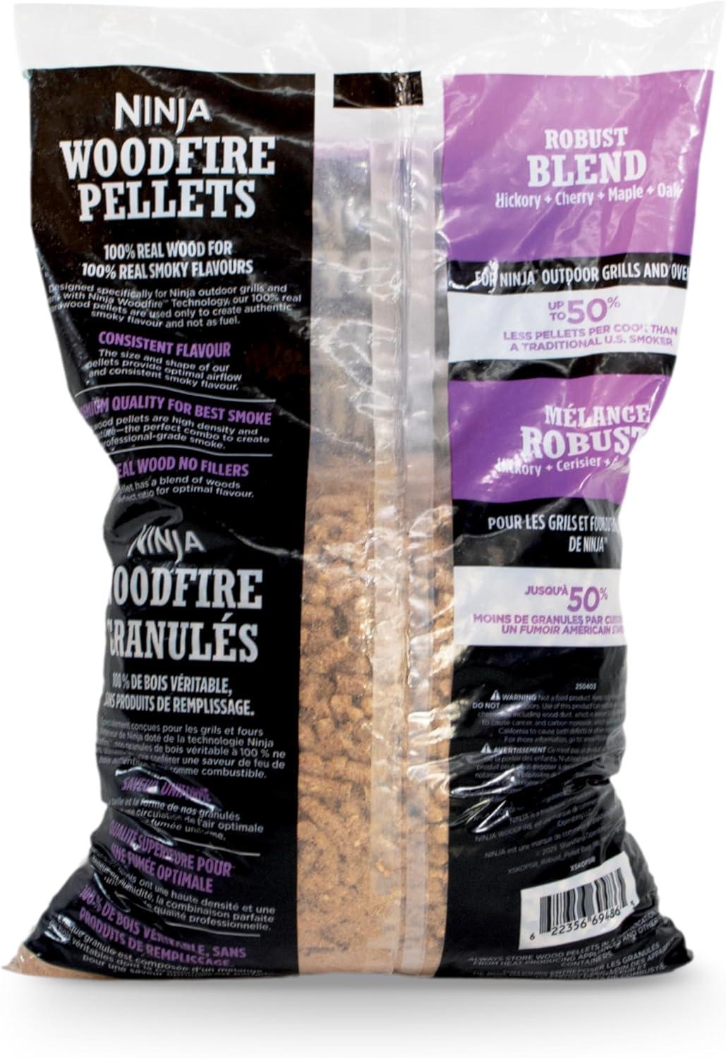imageNinja Woodfire Pellets Robust Blend 5lb Bag 100 Real Wood Pellets Rich Classic BBQ Smoked Flavors Compatible with All Ninja Woodfire Products XSKOP5R