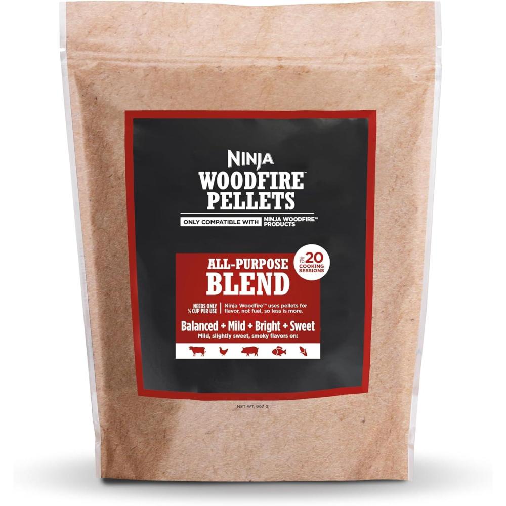 imageNinja Woodfire Pellets All Purpose Blend 5lb Bag 100 Real Wood Only Compatible with Ninja Woodfire Grills ampamp Ovens All Purpose Blend XSKOP5APAll Purpose Blend