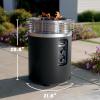 imageNinja Fireside360 Outdoor Heater ampamp Fire Pit with 3 Modes  Flame Heat Flame ampamp Heat Portable for Patio Deck Camping Beach Easy Control Flames and Heat Push to Start Ignition Black OF101BK
