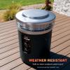 imageNinja Fireside360 Outdoor Heater ampamp Fire Pit with 3 Modes  Flame Heat Flame ampamp Heat Portable for Patio Deck Camping Beach Easy Control Flames and Heat Push to Start Ignition Black OF101BK