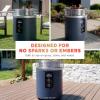 imageNinja Fireside360 Outdoor Heater ampamp Fire Pit with 3 Modes  Flame Heat Flame ampamp Heat Portable for Patio Deck Camping Beach Easy Control Flames and Heat Push to Start Ignition Black OF101BK