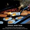 imageNinja FlexFlame Upgrades Premium Full Griddle ProfessionalGrade Carbon Steel FullSize Griddle Plate with Grease Drain RustResistant Even Heat Compatible with Ninja FlexFlame XSKFULGRIDLE