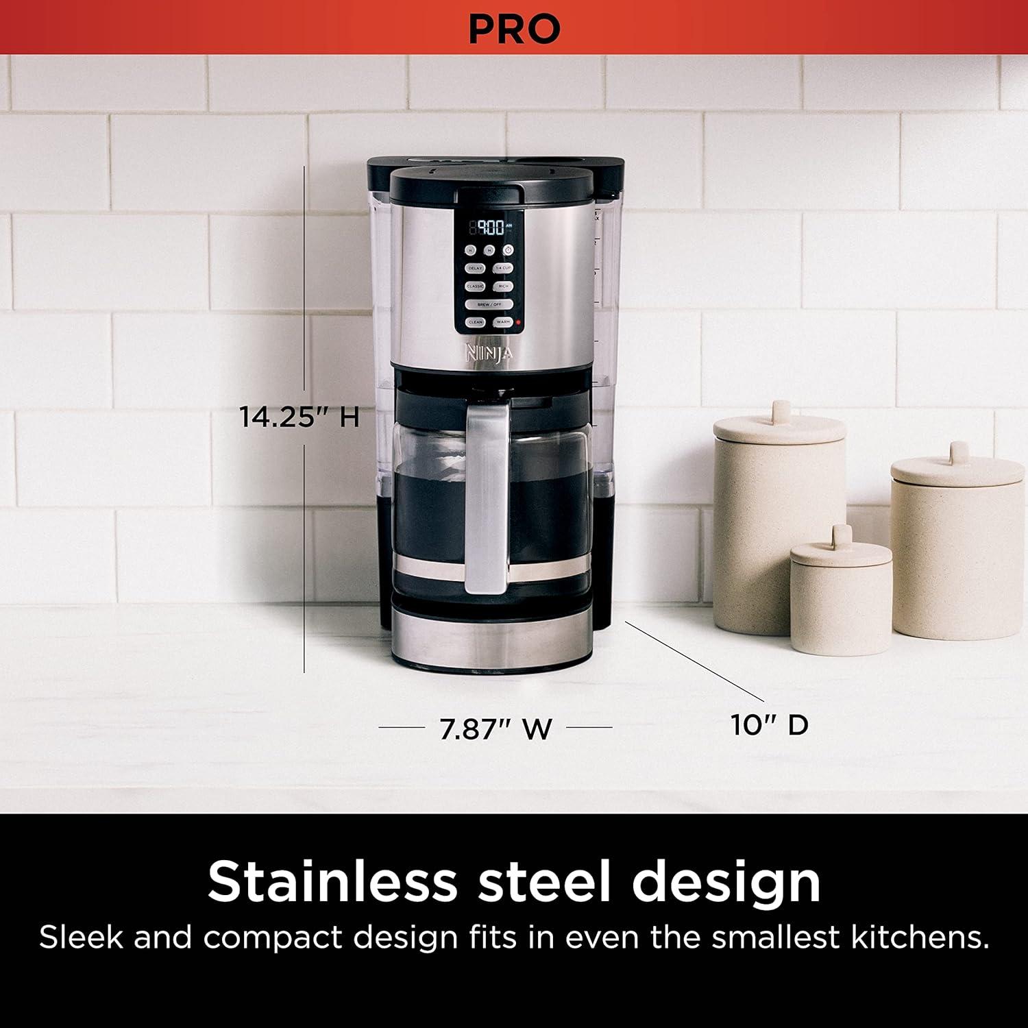 imageNinja 70 oz Glass Carafe with BrewThrough Lid for Ninja Programmable ZL 14Cup Coffee Maker DCM200 DCM201 BPA Free Dishwasher Safe 785KKU200