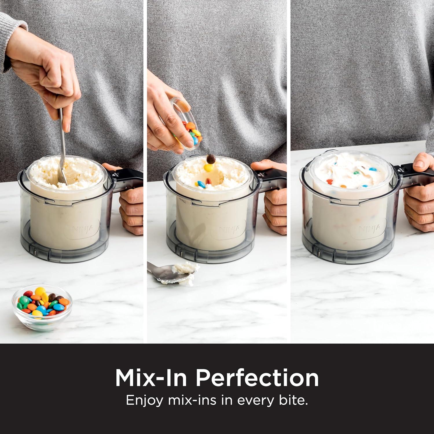 imageNinja CREAMi Ice Cream Maker for Gelato Mixins Milkshakes Sorbet Smoothie Bowls 7 OneTouch Programs with 2 Pint Containers ampamp Lids Compact Size Perfect for Kids Blueberry Mint NC301MTBlueberry Mint
