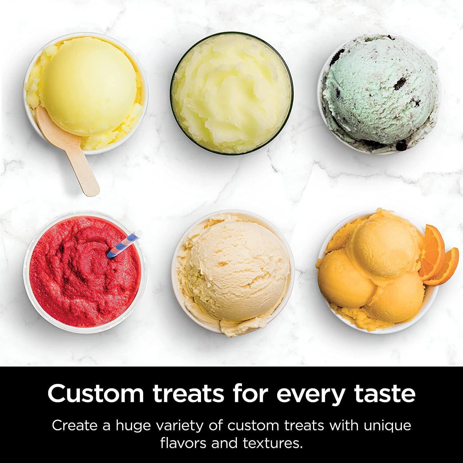 imageNinja NC501 CREAMi Deluxe 11in1 Ice Cream ampamp Frozen Treat Maker for Ice Cream Sorbet Milkshakes Frozen Drinks ampamp More 2 XL Family Size Pint Containers Blue RenewedNC501HGN
