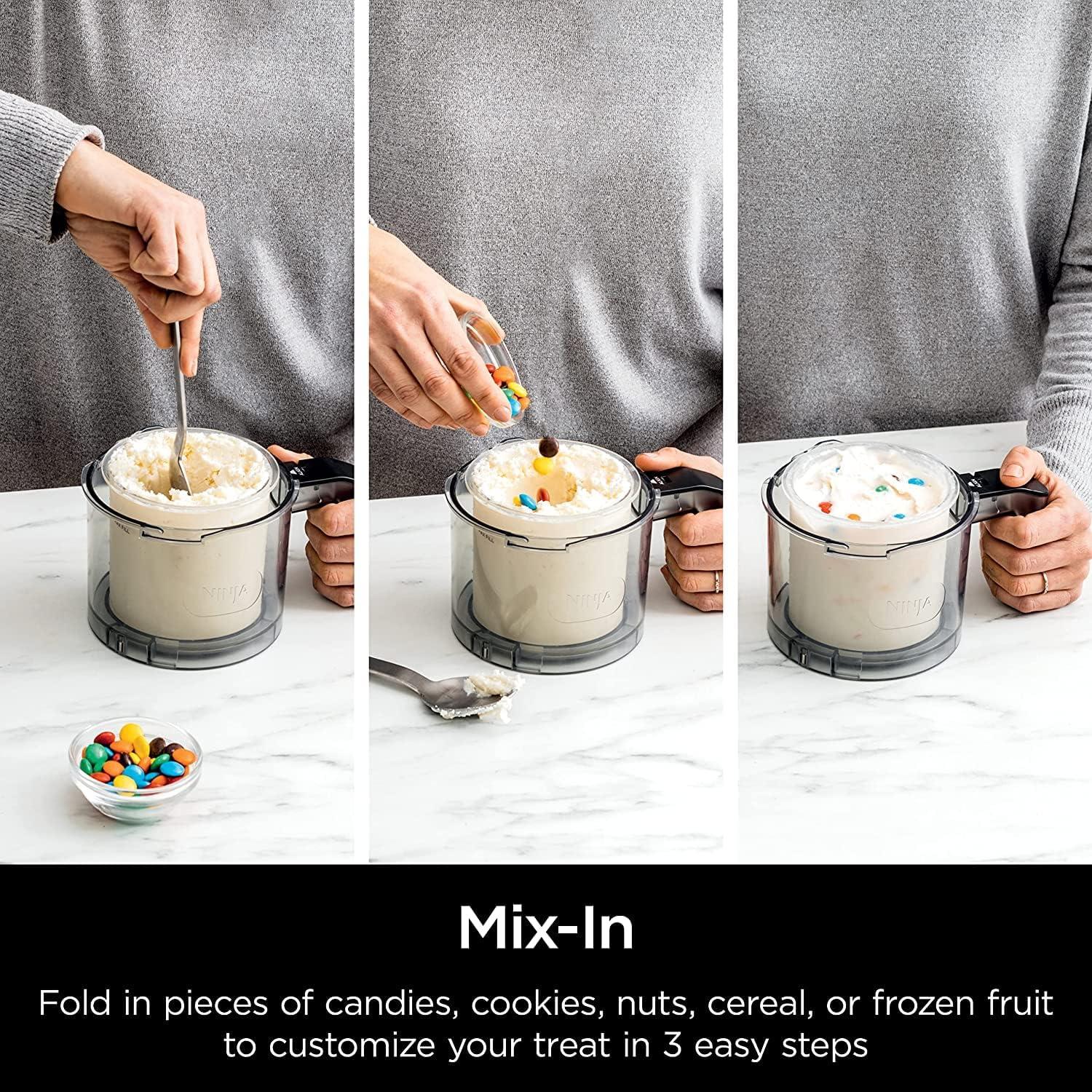 imageNinja NC501 CREAMi Deluxe 11in1 Ice Cream ampamp Frozen Treat Maker for Ice Cream Sorbet Milkshakes Frozen Drinks ampamp More 2 XL Family Size Pint Containers Blue RenewedNC501HGN