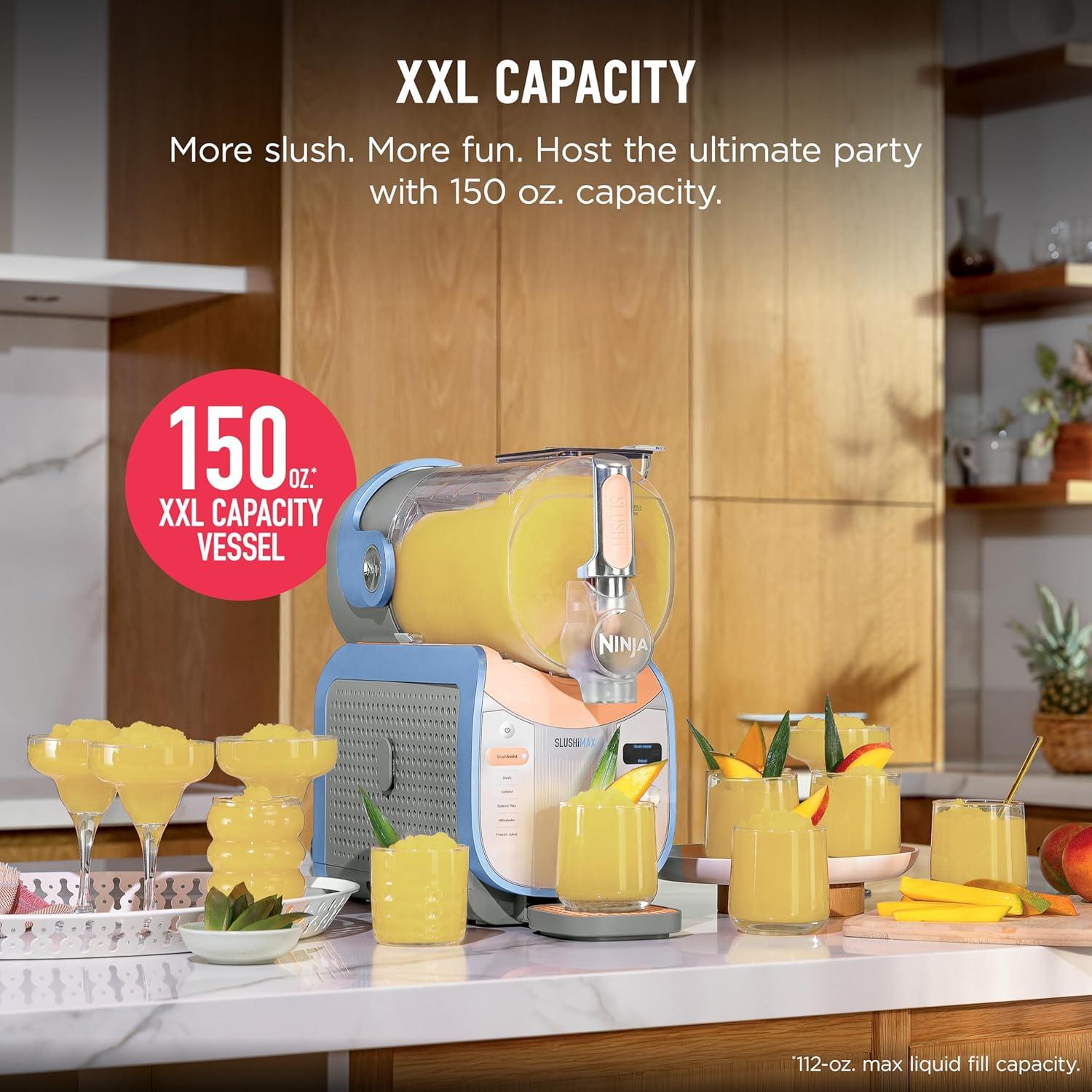 imageNinja SLUSHi MaxXXL Smart Frozen Drink Maker No Ice Needed  IngredientSensing Technology  6 Programs  Perfect Temp ampamp Texture up to 12 hours  PartySized 150oz Capacity  Soft Sage  FS605SG