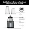 imageNinja BN400 Nutri Pro Compact Personal Blender AutoiQ Technology 1000Watts for Frozen Drinks Smoothies Sauces ampamp More with 18oz ampamp 24oz ToGo Cups ampamp Spout Lids Stone Silver Renewed