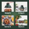 imageNinja Crispi 5in1 Portable Glass Air Fryer 4QT 25QT ampamp 6Cup Glass Containers with Crisper Plates ampamp Storage Lids Microwave Freezer ampamp Dishwasher Safe British Racing Green FN103BFGreen Bundle