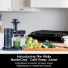 imageNinja NeverClog Cold Press Juicer Powerful Slow Juicer with Total Pulp Control Countertop Electric 2 Pulp Functions Dishwasher Safe 2nd Generation BlueNavy JC151NVBlueberry