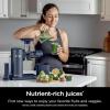 imageNinja NeverClog Cold Press Juicer Powerful Slow Juicer with Total Pulp Control Countertop Electric 2 Pulp Functions Dishwasher Safe 2nd Generation BlueNavy JC151NVBlueberry