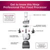 imageNinja Professional Plus Food Processor 1000PeakWatts with AutoiQ Preset Programs Chop Puree Dough Slice Shred with a 9Cup Capacity and a Silver Stainless Finish BN601C  Canadian Version