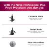 imageNinja Professional Plus Food Processor 1000PeakWatts with AutoiQ Preset Programs Chop Puree Dough Slice Shred with a 9Cup Capacity and a Silver Stainless Finish BN601C  Canadian Version