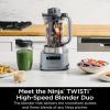 imageNinja SS150 TWISTi Blender DUO HighSpeed 1500 WP Smoothie Maker ampamp Nutrient Extractor 3 Functions Smoothie Frozen Drinks ampamp Bowls smartTORQUE 34oz Pitcher ampamp 18oz ToGo Cup Cloud Silver