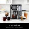 imageNinja Specialty Coffee Maker Hot ampamp Iced Coffee 6 Brew Styles 8 Sizes Small Cup to Travel Mug 10Cup Carafe FoldAway Frother Permanent Filter Removable Reservoir Stainless Black CM405A