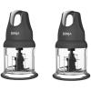 imageNinja Food Chopper Express Chop with 200Watt 16Ounce Bowl for Mincing Chopping Grinding Blending and Meal Prep NJ110GR Gray pack of 2
