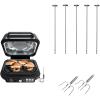 imageNinja IG651 Foodi Smart XL Pro 7in1 Indoor GrillGriddle Combo Black with 120KY300 Foodi Grill Kebab Skewers 725 Inches Stainless Steel and Roasting Lifters 2 piece stainless steelGrill  Roasting Lifter  Kebob Set